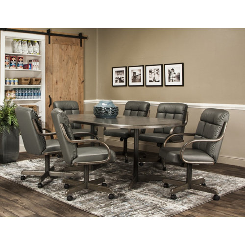 7Piece Extendable Caster Dining Set Wayfair